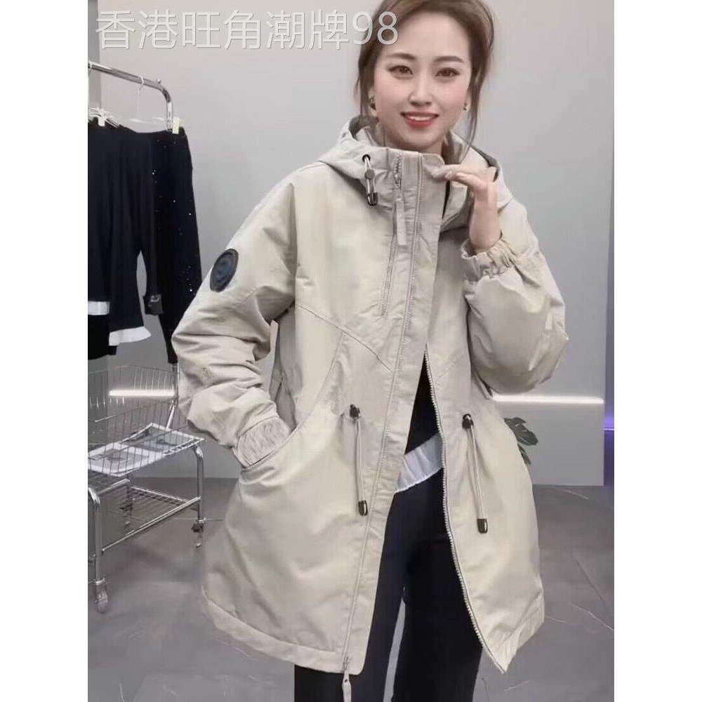 夹克女式2025新款秋冬连帽长袖宽松绗缝加厚工作服中长上衣