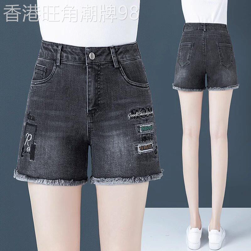 毛边牛仔短裤女2026新款夏季薄款外穿热裤复古百搭大码毛边阔腿裤