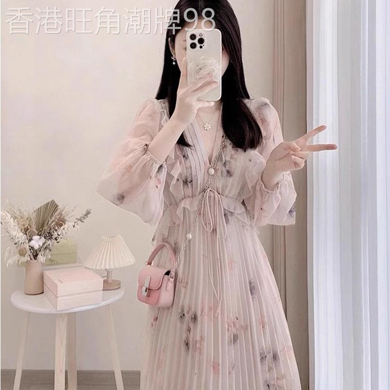 欧洲站法式超仙女公主温柔洋装女2026春秋新款小清新初恋碎花裙