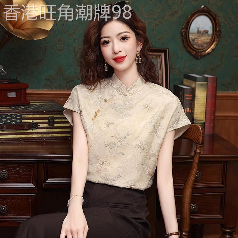 新中式短袖上衣女2026年新款夏季高级感独特别致漂亮小衫旗袍唐装