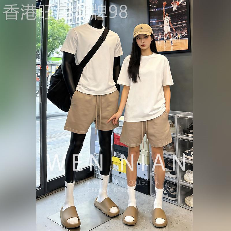 韩国WEN NIAN宽松运动健身四分裤男2026夏季薄款透气美式篮球裤子