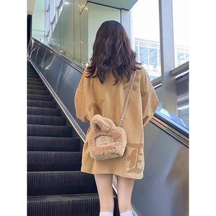 潮牌加绒加厚圆领卫衣女2025秋冬季新款中长款小个子长袖洋气上衣