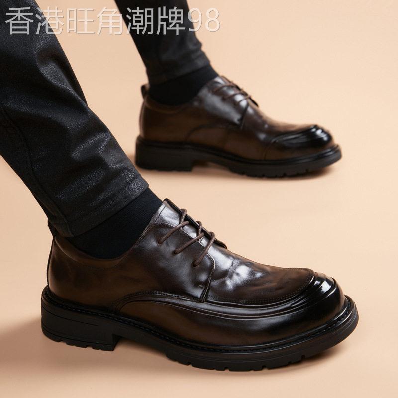欧美设计师『精品』!高端大气!男鞋休闲商务英伦圆头百搭皮鞋男款