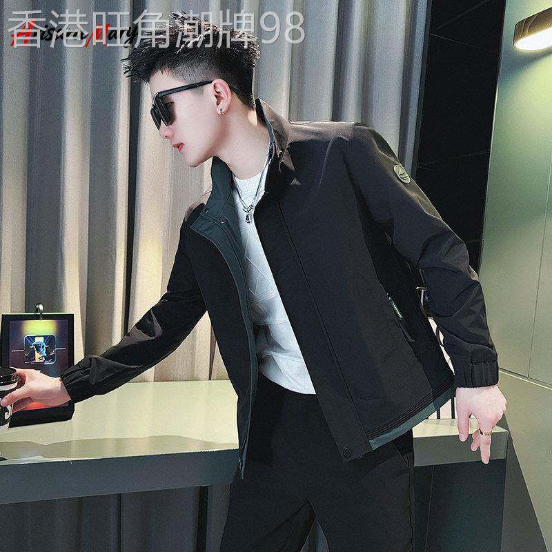 A&M撞色立领外套男士2026新款春秋季潮流休闲短款工装夹克衫男款