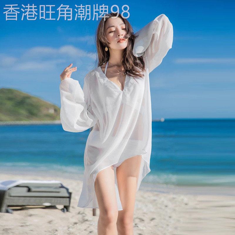 泳衣女款三件套海边度假防晒罩衫性感遮肚显瘦聚拢温泉比基尼