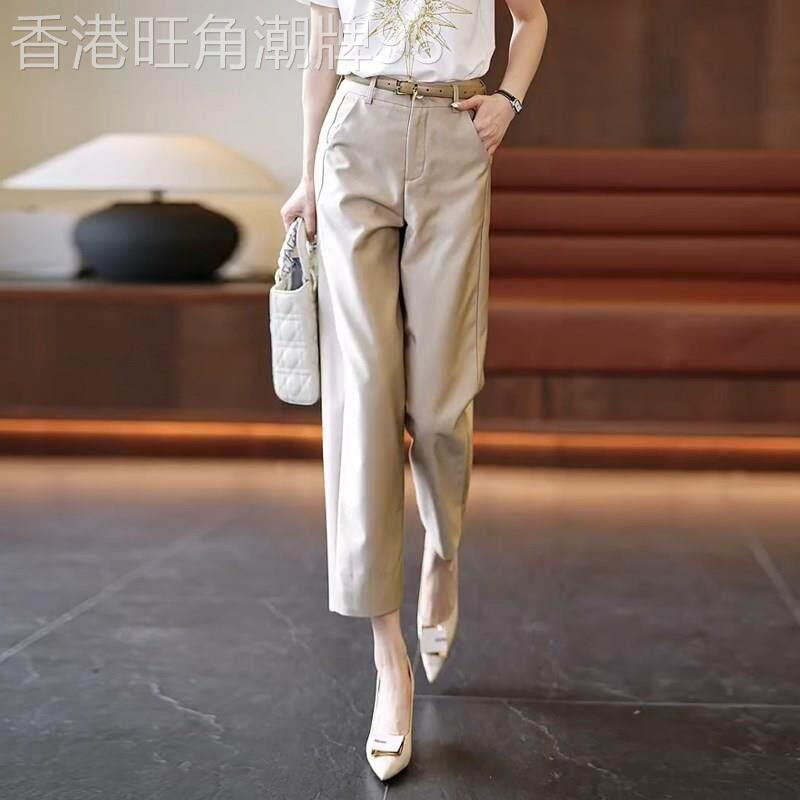 九分烟管裤女春秋2026新款高腰直筒西装裤小个子萝卜哈伦休闲裤子