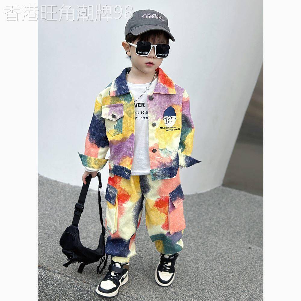 韩国洋派男童春秋款长袖套装2026新款帅宝宝炸街衣服儿童两件套酷
