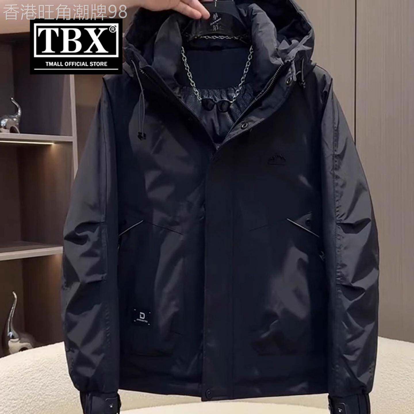 高端工装羽绒服男士2025新款秋冬季加厚白鸭绒连帽冲锋衣外套男款