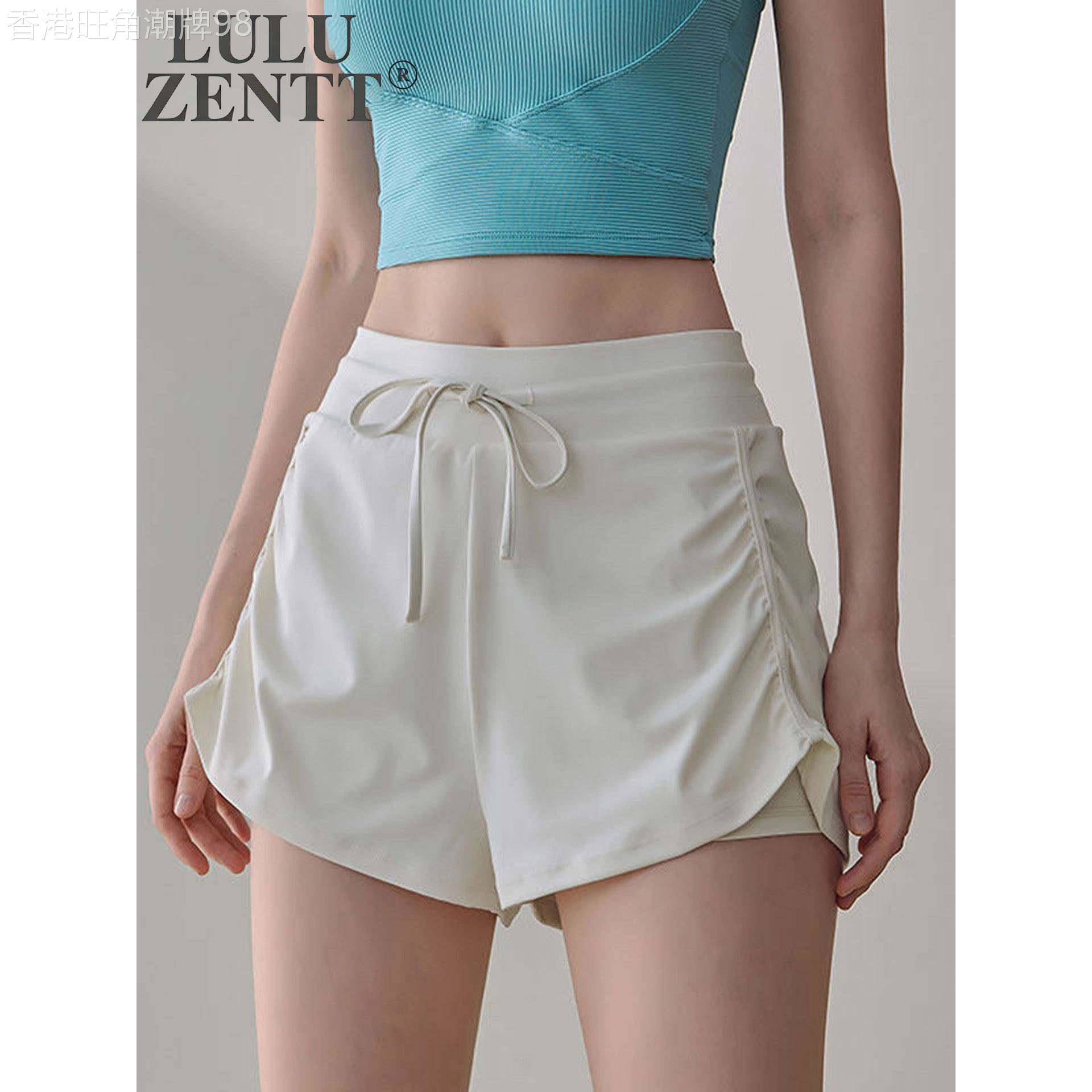 LULU ZENTT瑜伽短裤女防走光健身跑步训练普拉提户外训练裤三分裤
