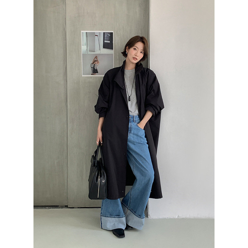 木兰 休闲气质风衣外套女2025十三行秋季新款长款百搭上衣你