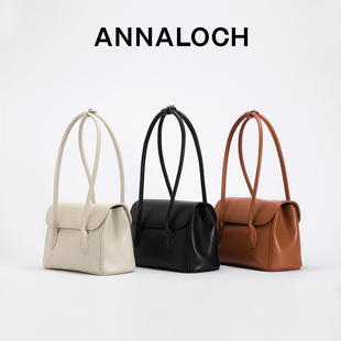 ANNALOCH25秋新款 女包杰奎琳复古小号公文包单肩包翻盖包腋下包女