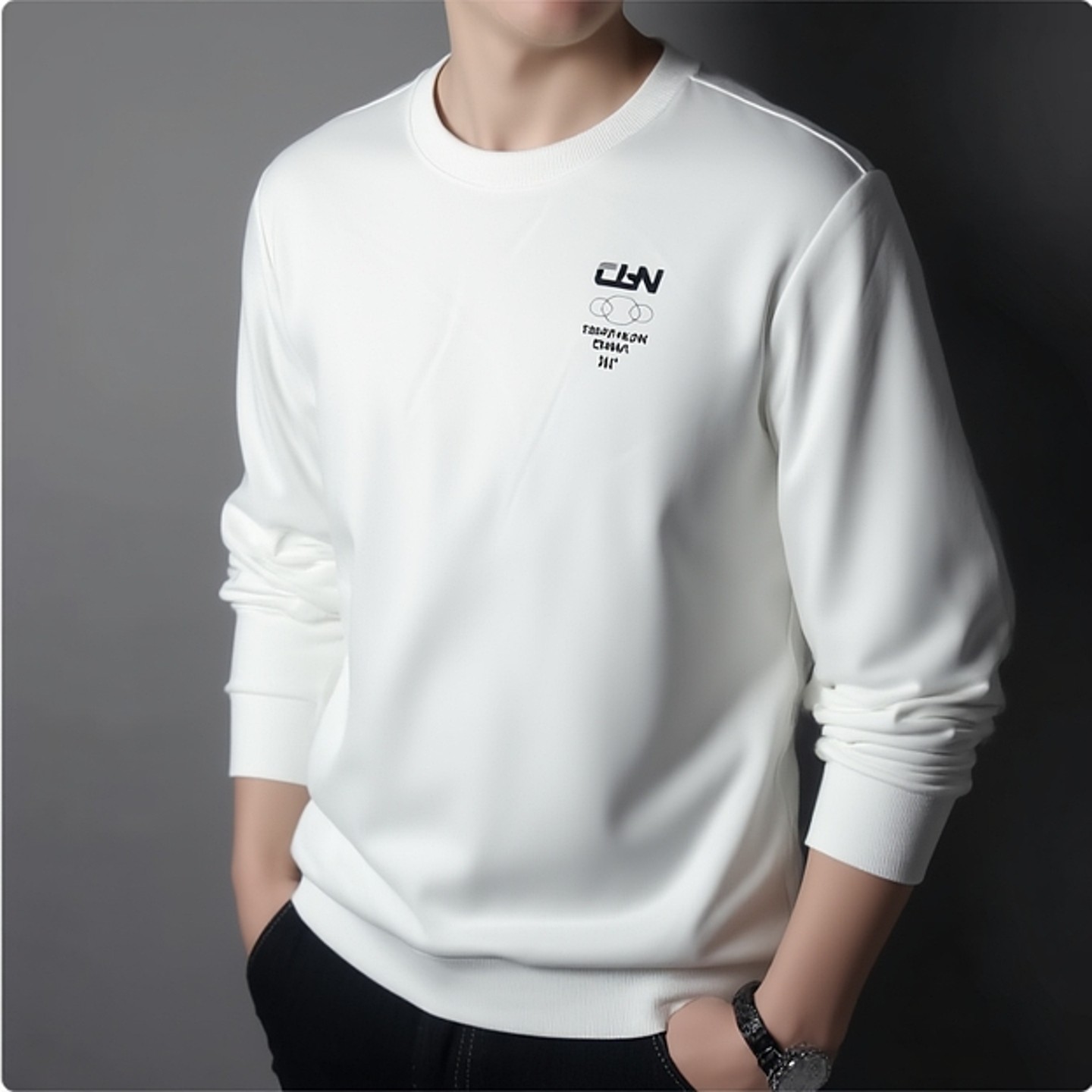 361男装套头卫衣专柜正品2025冬季新款CHN含棉加绒运动卫衣4005A