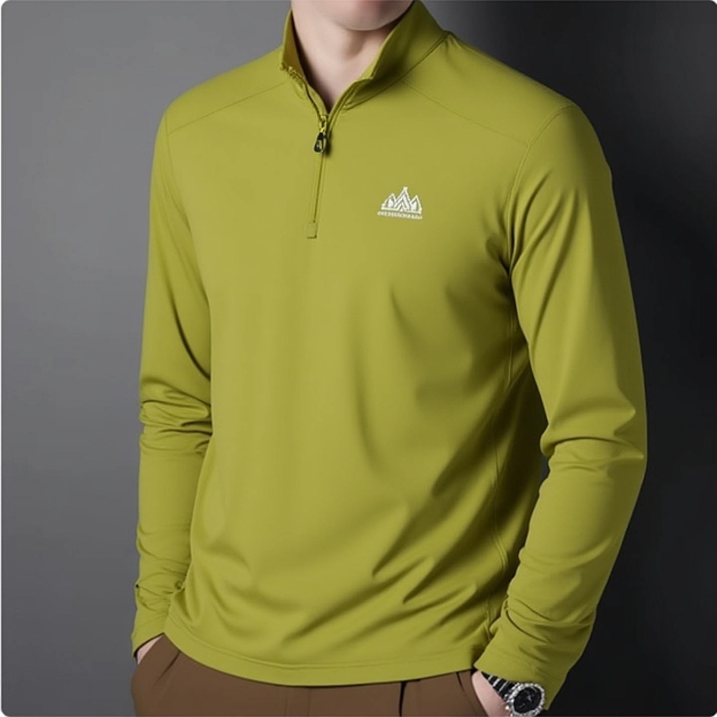 361男装立领长T恤专柜正品2025秋季新款休闲速干透气长袖T恤3111