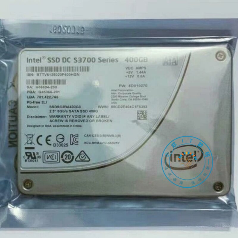 Inter/英特尔 S3700 400G SSDSC2BA400G3 SATA SSD固态硬盘服务器