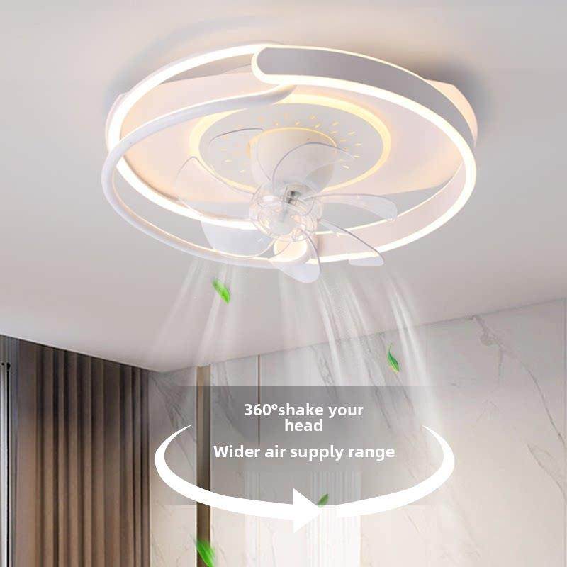 360度摇头风扇灯吸顶灯简约现代大气房间书房儿童卧室吊扇灯一体