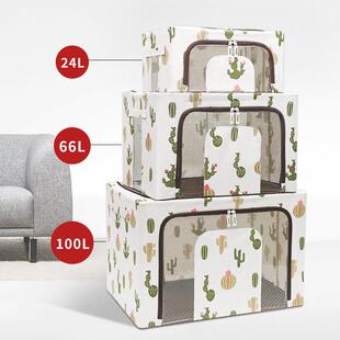 采购产品棉和亚麻储存箱被子织物服装大，中，小的衣服折叠衣柜储