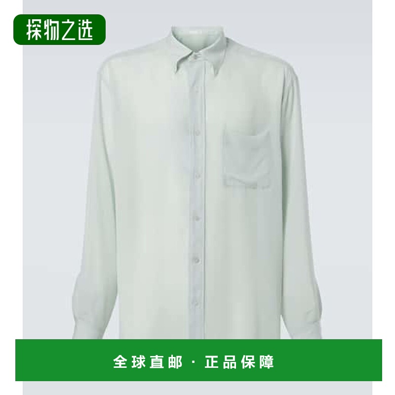 香港直邮The Row 男士 Bresson 铜氨纤维衬衫 green绿色 舒适时尚
