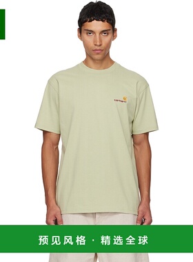 1h可退 香港直邮CARHARTT WIP 男士 绿色 American Script T 恤 I