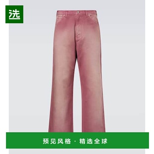 1h可退 香港直邮AURALEE 男士 褪色设计阔腿牛仔裤 pink粉色 舒适
