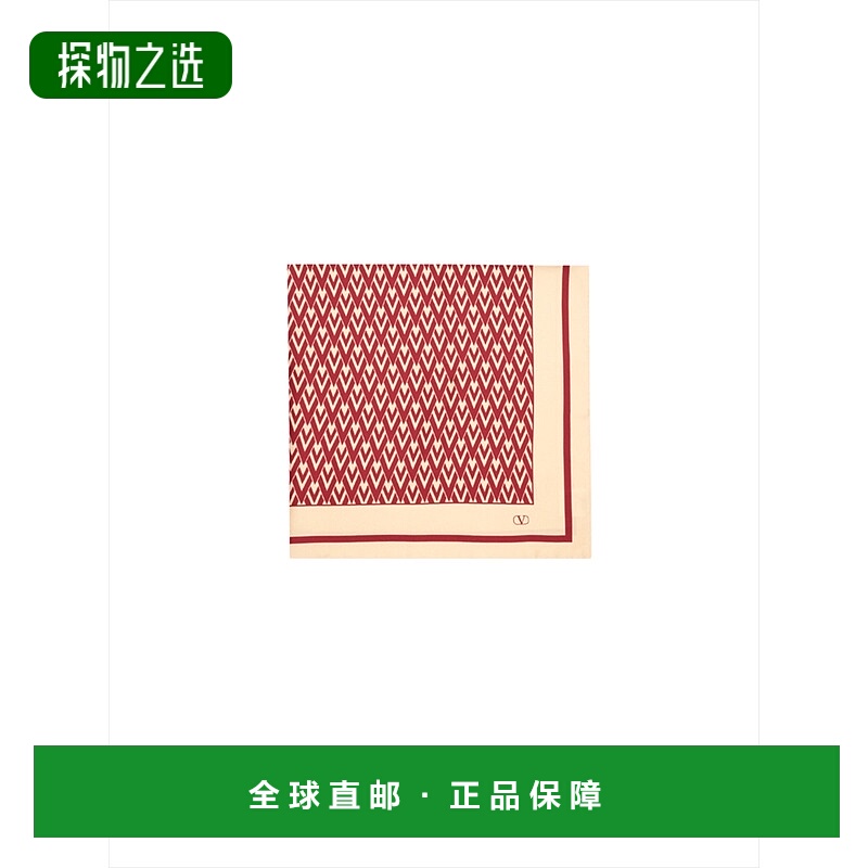 1h可退 香港直邮Valentino 华伦天奴 女士 Toute la V 真丝围巾 7