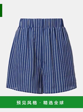 1h可退 香港直邮The Frankie Shop 女士 Lui 条纹短裤 blue蓝色