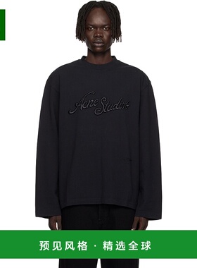 1h可退 香港直邮Acne Studios 艾克妮 男士 黑色 Logo Relaxed Fi