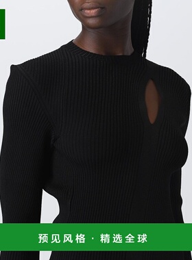 香港直邮Versace 镂空不对称毛衣 10113421A07953长袖针织高领