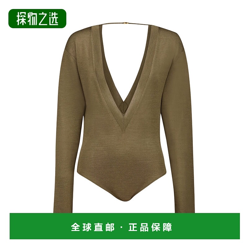 香港直邮Saint Laurent 长袖V领连体衣 790090YAPK2