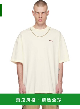 1h可退 香港直邮Ambush 男士 灰白色波珠链 T 恤 BMAA001F24JER00