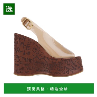 香港直邮Chloe 圆头坡跟凉鞋 C25U09ZRT厚底