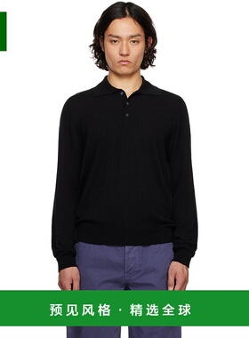 1h可退 香港直邮The Row 男士 黑色 Judi 长袖 Polo 衫 918Y751