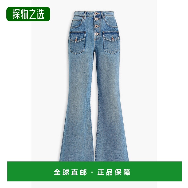 香港直邮Balmain 巴尔曼 女士 高腰喇叭牛仔裤 BF1MJ095DD62