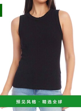 1h可退 【美国直邮】Karen Kane 黑色修身罗纹背心吊带 女装夏季