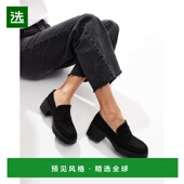 香港直邮ASOS 设计宽版 女士 1h可退 Scribble suedette 粗跟中跟