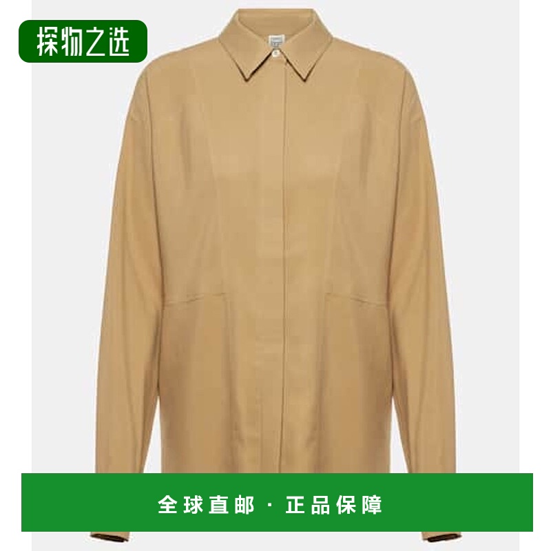香港直邮toteme 女士 真丝府绸衬衫 beige米色 舒适时尚