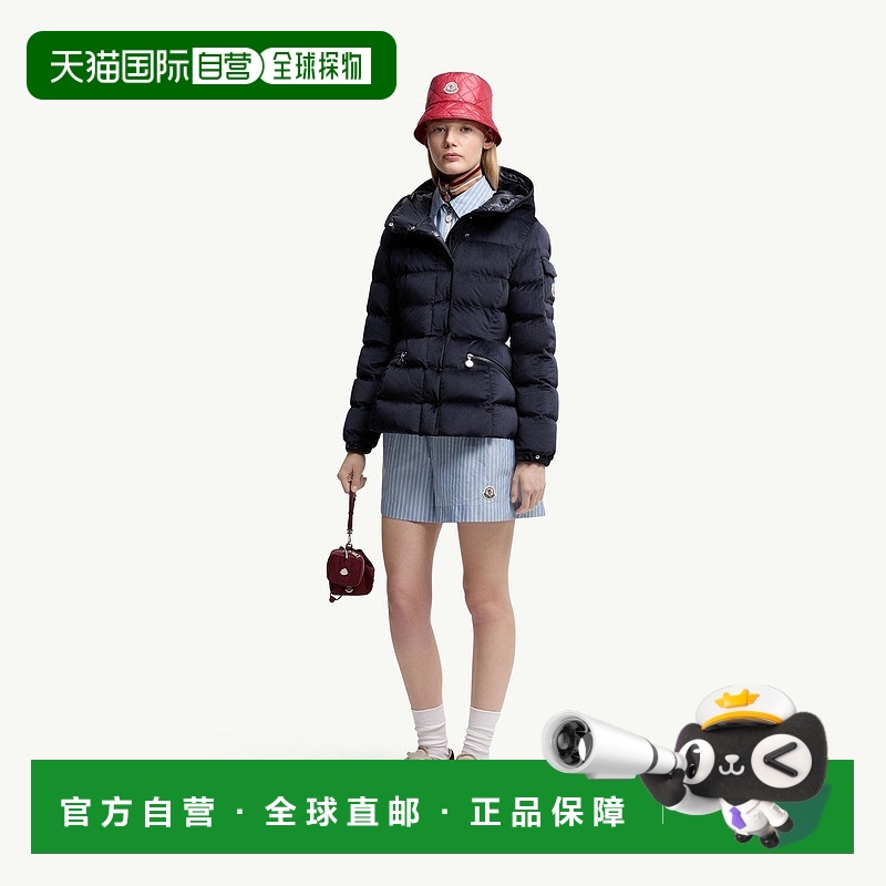欧洲直邮Moncler/盟可睐 Barante 短款连帽天鹅绒羽绒服收腰