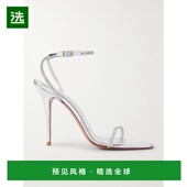 饰金属感皮质凉鞋 1h可退 高跟 女士 精致水晶装 Amina Muaddi