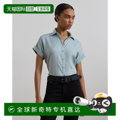 欧洲直邮RalphLauren拉夫劳伦 Lauren休闲短袖亚麻衬衫