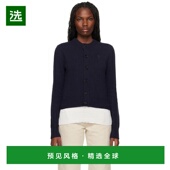 美国直邮 女装 AMI 海军蓝羊绒Ami 1h可退 Coeur开衫 Paris
