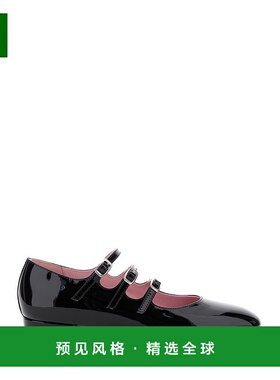 1h可退 香港直邮Carel 女士 'Kina' Straps 黑色玛丽珍粗跟漆皮高