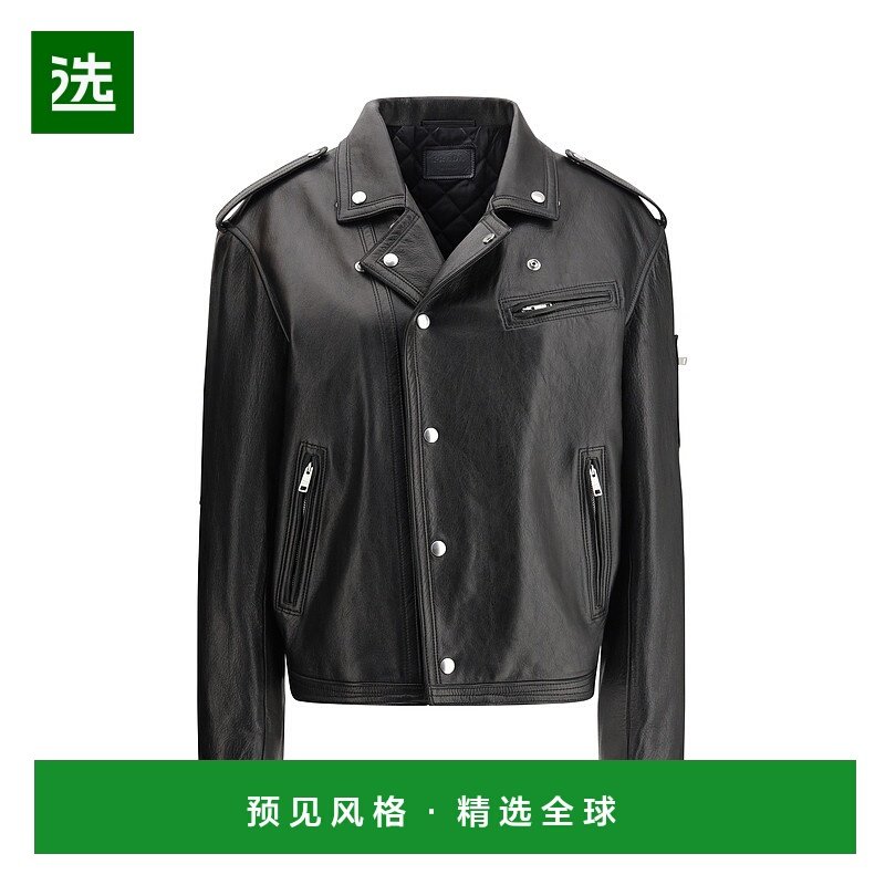 1h可退 香港直邮Prada 普拉达 女士 骑士皮革夹克 58A207SOOO11KD