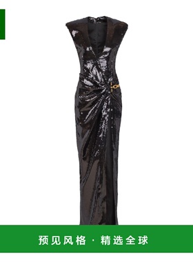 香港直邮BALMAIN 女士连衣裙 GF1RPB05XL640PA SS2026 黑色 长款