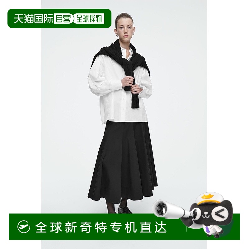 欧洲直邮COS 女士黑色皮革乐福鞋新款