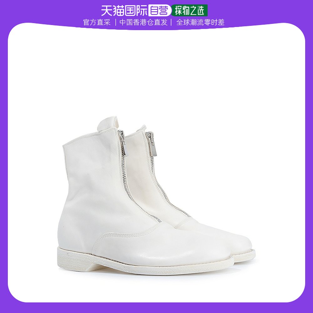 香港直邮GUIDI 女士白色皮鞋 210-HORSE-FULL-GRAIN-WHITE踝靴