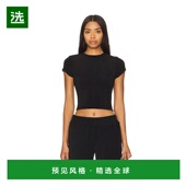 GT0513 1h可退 black黑色 女士 厚绒布T恤 香港直邮GOOD AMERICAN