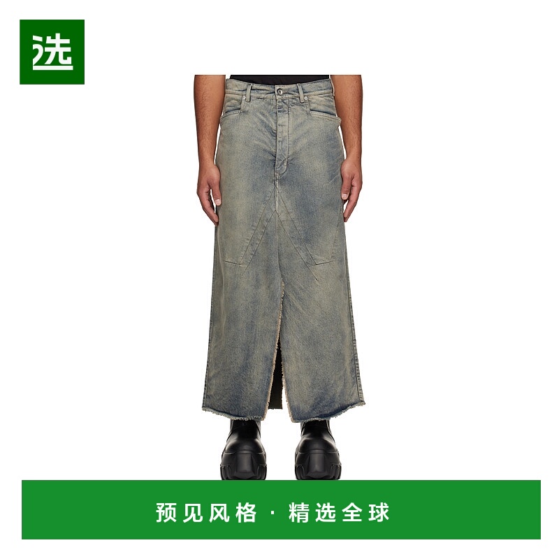香港直邮Rick Owens Concordians 牛仔半身裙 RU02E1330DWG76