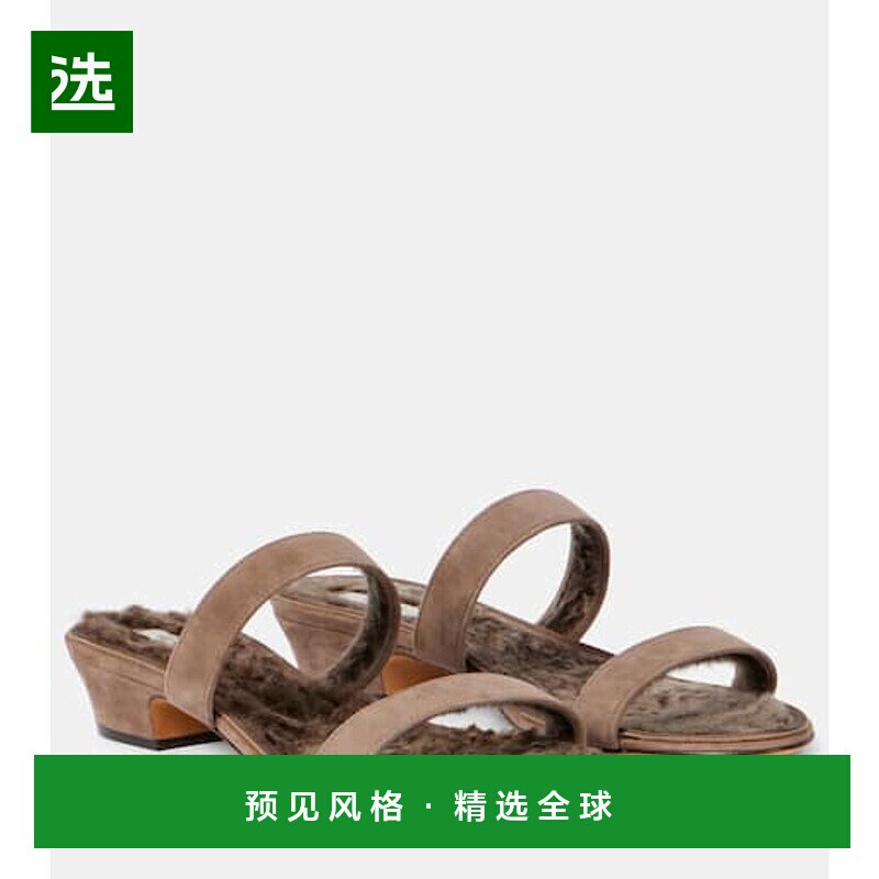 1h可退 香港直邮The Row 女士 Awar 绒面革凉鞋 brown棕色 舒适时