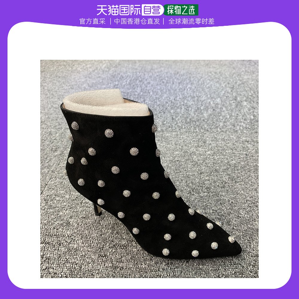 香港直邮STUART WEITZMAN女士黑色银扣短靴 S0452CARINE-CRYSTA