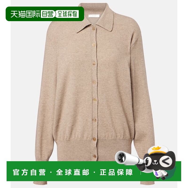 1h可退 香港直邮The Row 女士 Lillia 羊绒针织开衫 brown棕色 舒