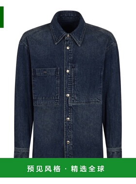 香港直邮WOOYOUNGMI 男士衬衫 W253SH27988L AW2025 蓝色 背面徽